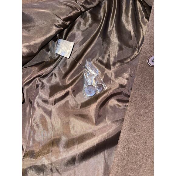 Womens Forecaster of Boston Brown Trench Pea Coat Faux Fur Removable Detail 20W - Picture 9 of 11